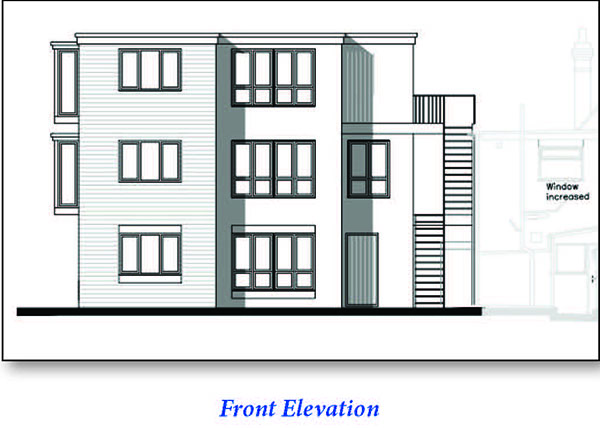 Lot: 31 - RETAIL AND RESIDENTIAL PREMISES WITH ADDITIONAL PLANNING FOR THREE FLATS - Front Elevation